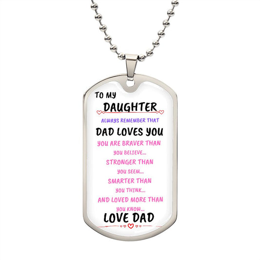 Daughter Dog Tag Necklace