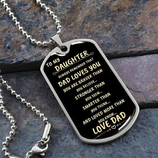 TO MY DAUGHTER | ALWAYS REMEMBER DOGTAG