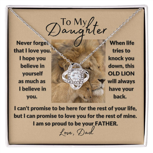 To My Daughter from This Old Lion | Love Knot Necklace