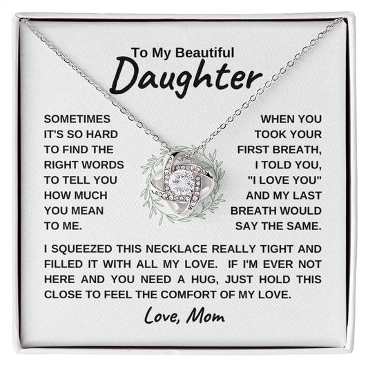 To My Beautiful Daughter | Love Knot Necklace