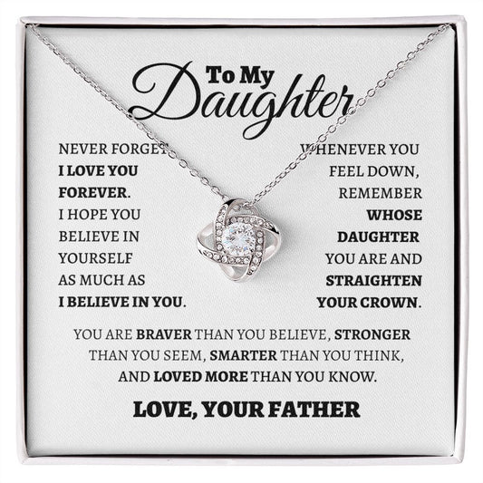 To My Daughter | Never Forget I Love You | Love Knot Necklace