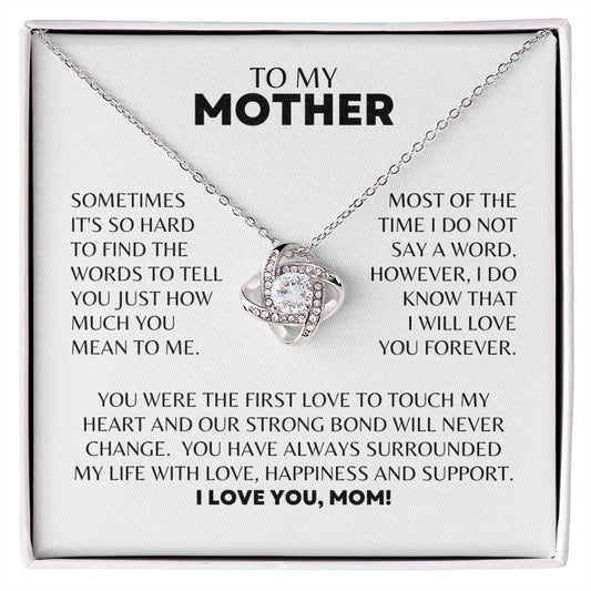 To My Mother Love Knot Necklace