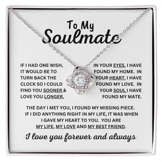 If I Had One Wish | To My Soulmate | Love Knot Necklace